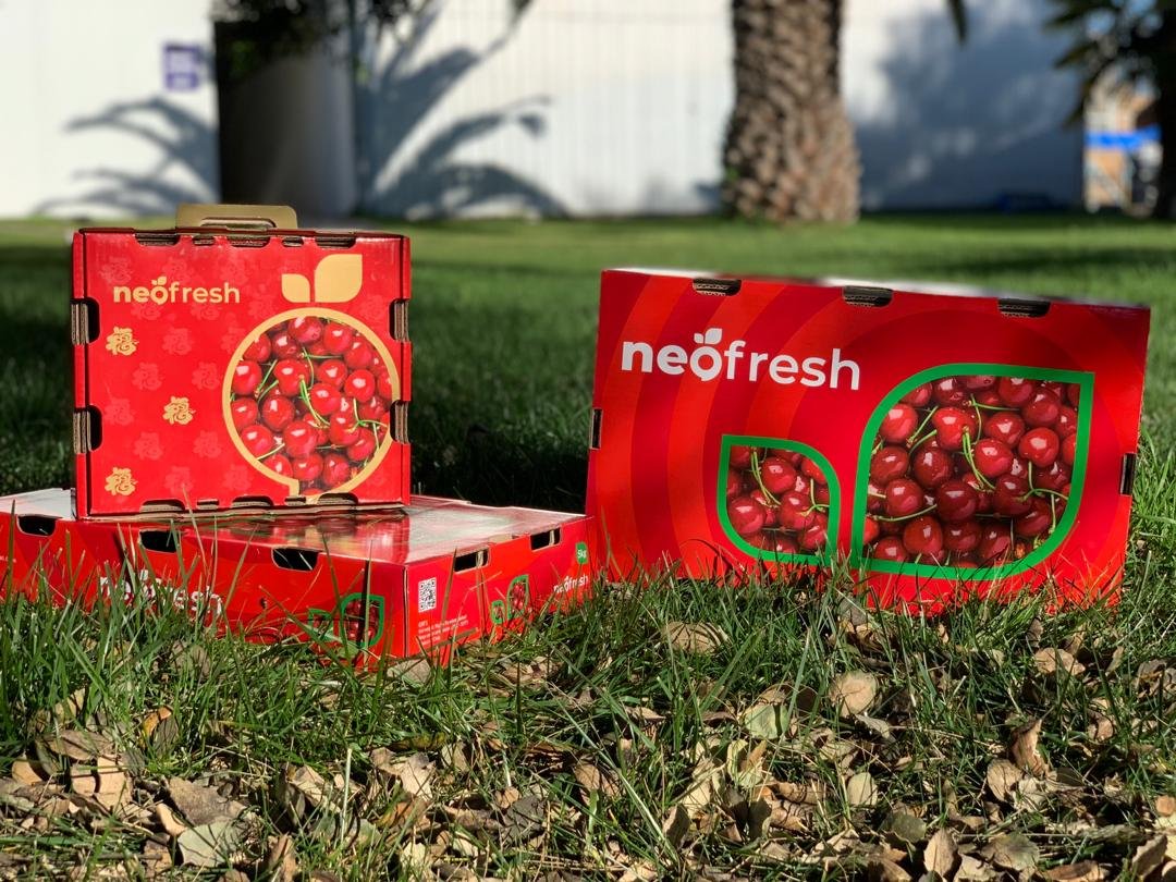 Cajas NeoFresh con cerezas